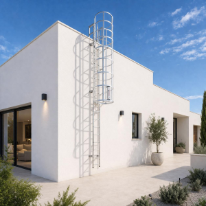 סולם כלוב חיצוני לעליה לגג של המותג דלוקשרי