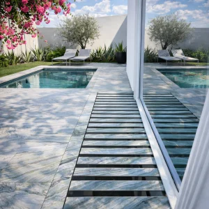 סבכה מנירוסטה לחיפוי חצר אנגלית