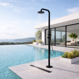 מקלחון חוץ נירוסטה 316 שחור דגם ML9008MB