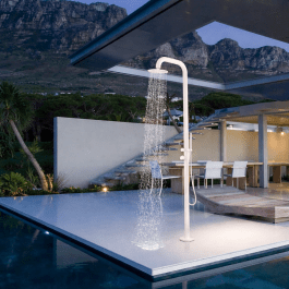 מקלחון חוץ לבריכה נירוסטה 316 לבן דגם ML9008MW