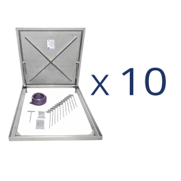 10 יחידות מכסים לחדר מכונות בריכה מנירוסטה 90×90 עם בוכנות הידראוליות