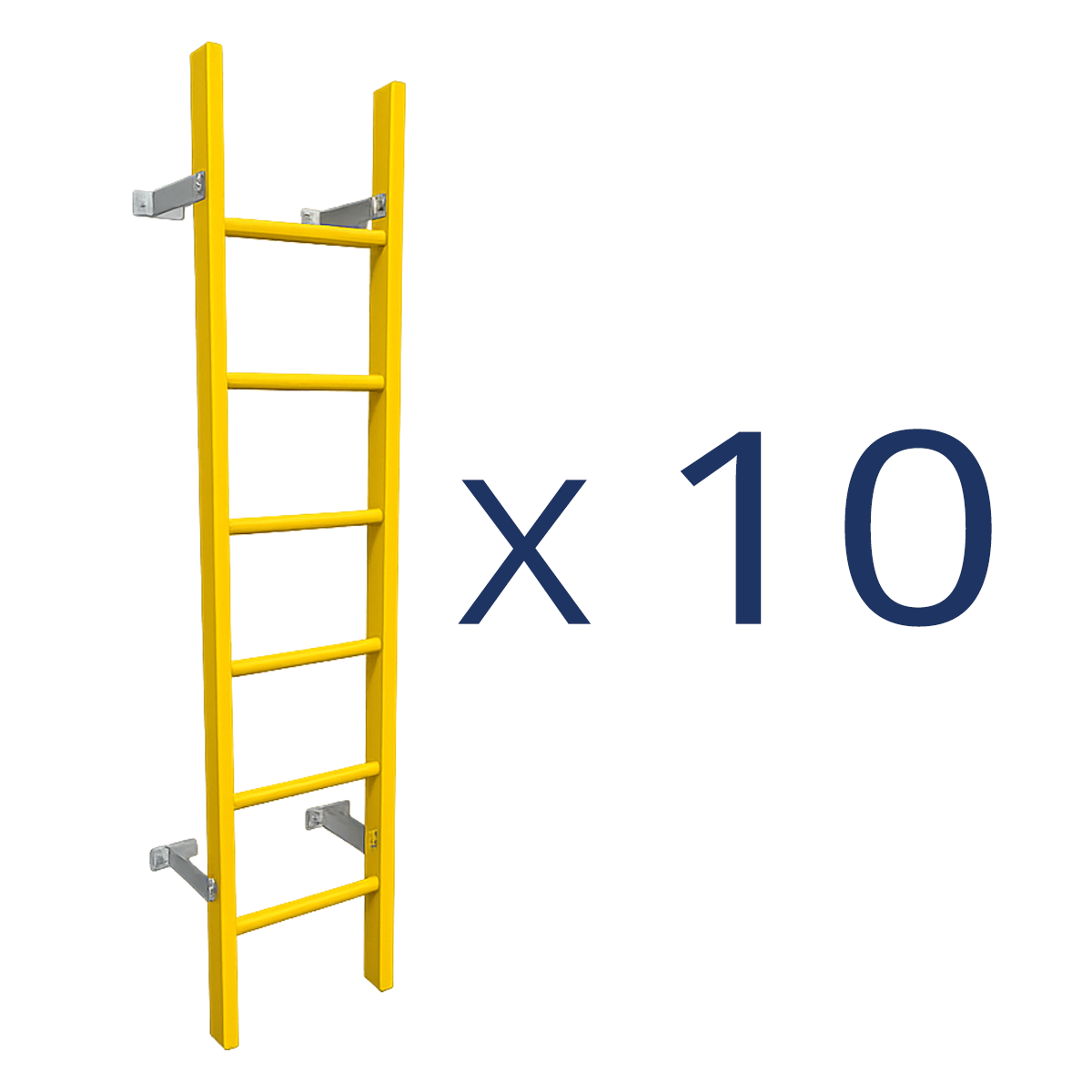 מבצע קנייה קבוצתית - 10 יחידות סולם פיברגלס צהוב לחדר מכונות עד 190 ס״מ