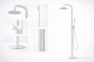 Read more about the article מקלחון חוץ לבן לבריכה נירוסטה 316 דגם ML9008MW פתרון רחצה מעוצב לחצר ולבריכה