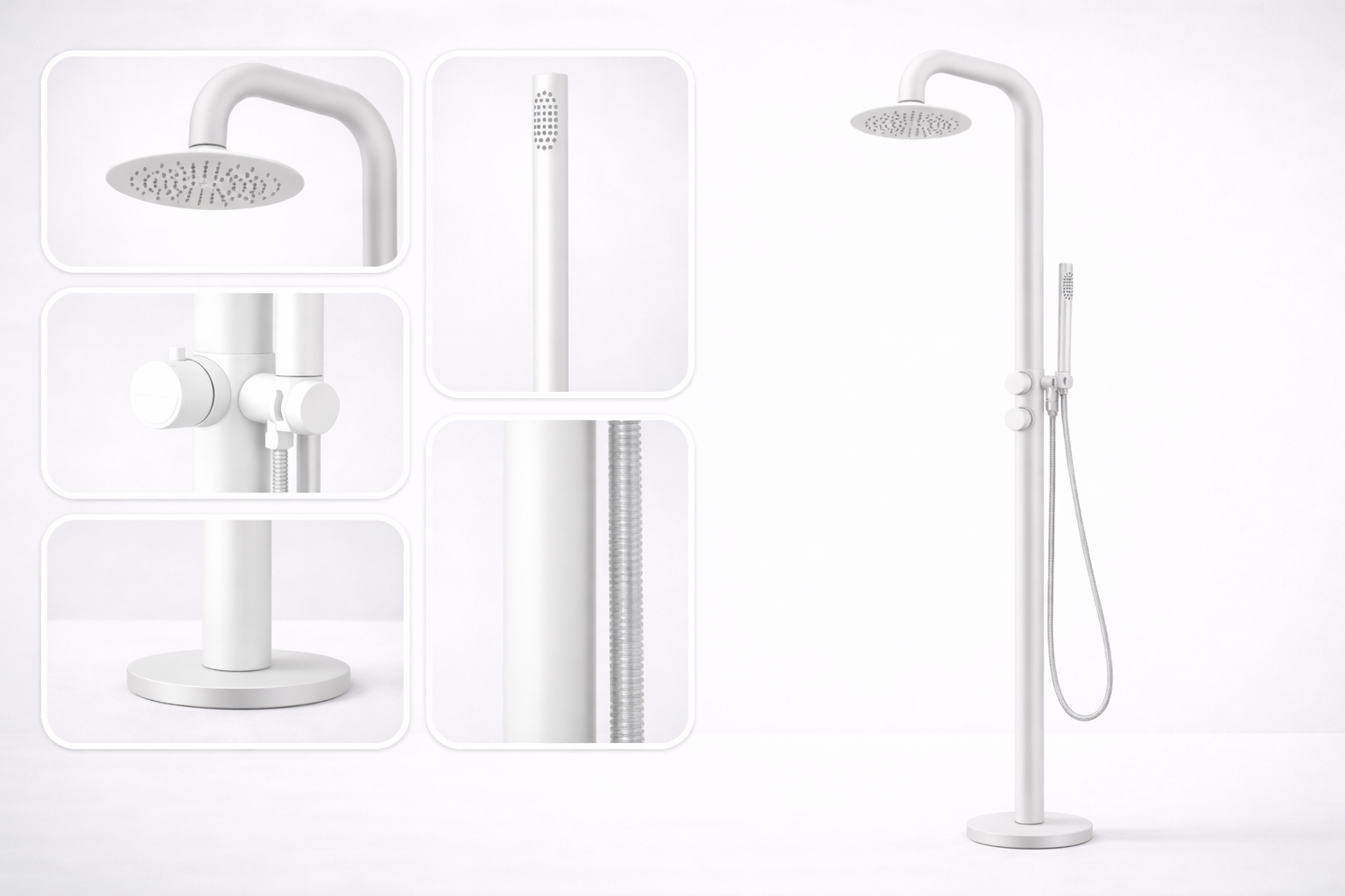 You are currently viewing מקלחון חוץ לבן לבריכה נירוסטה 316 דגם ML9008MW פתרון רחצה מעוצב לחצר ולבריכה