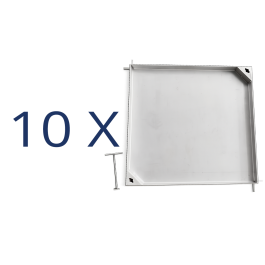 10 יחידות מכסה לריצוף מעל לשוחת ביוב מנירוסטה – במידות חיצוניות 80×80